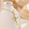 Wholesale Women's Light Luxury Geometric Stainless Steel Electroplated Cross Necklace