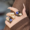 Wholesale Women's Light Luxury Geometric Stainless Steel Electroplated Crossshaped Open Ring Set Jewelry Accessories
