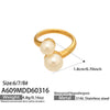 Wholesale Women's Light Luxury Geometric Stainless Steel Electroplated Crossshaped Open Ring Set Jewelry Accessories
