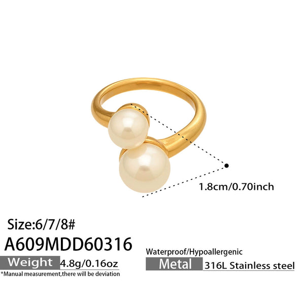 Wholesale Women's Light Luxury Geometric Stainless Steel Electroplated Crossshaped Open Ring Set Jewelry Accessories