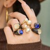 Wholesale Women's Light Luxury Geometric Stainless Steel Electroplated Crossshaped Open Ring Set Jewelry Accessories