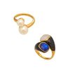 Wholesale Women's Light Luxury Geometric Stainless Steel Electroplated Crossshaped Open Ring Set Jewelry Accessories