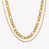 Wholesale Women's Light Luxury Geometric Stainless Steel Electroplated Doublelayer Necklace