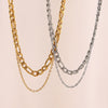Wholesale Women's Light Luxury Geometric Stainless Steel Electroplated Doublelayer Necklace