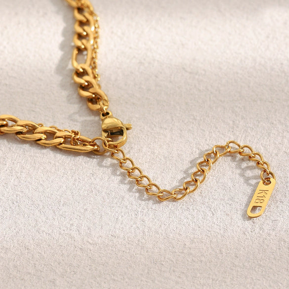 Wholesale Women's Light Luxury Geometric Stainless Steel Electroplated Doublelayer Necklace