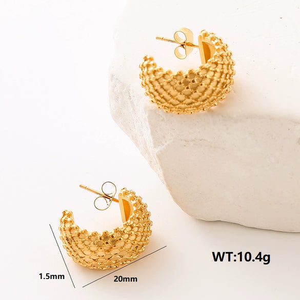 Wholesale Women's Light Luxury Geometric Stainless Steel Electroplated Earrings Jewelry