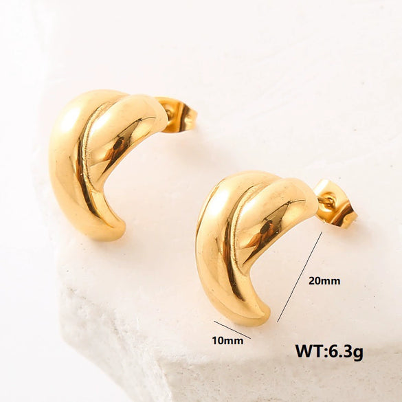 Wholesale Women's Light Luxury Geometric Stainless Steel Electroplated Earrings Jewelry