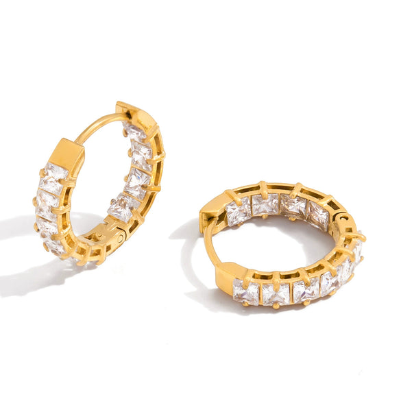 Wholesale Women's Light Luxury Geometric Stainless Steel Electroplated Earrings