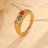 Wholesale Women's Light Luxury Geometric Stainless Steel Electroplated Heartshaped Diamond Ring Jewelry
