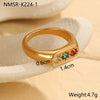 Wholesale Women's Light Luxury Geometric Stainless Steel Electroplated Heartshaped Diamond Ring Jewelry