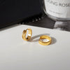 Wholesale Women's Light Luxury Geometric Stainless Steel Electroplated Hoop Earrings