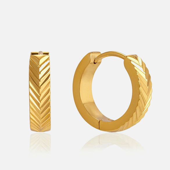 Wholesale Women's Light Luxury Geometric Stainless Steel Electroplated Hoop Earrings