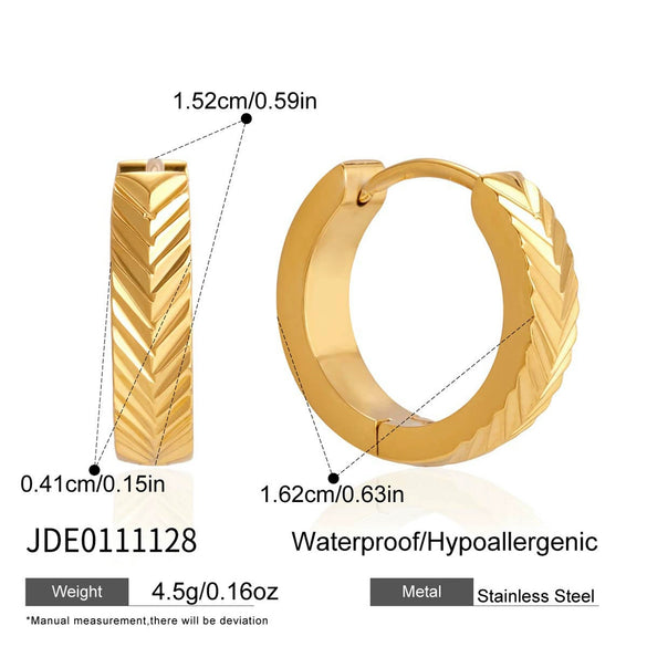 Wholesale Women's Light Luxury Geometric Stainless Steel Electroplated Hoop Earrings