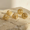 Wholesale Women's Light Luxury Geometric Stainless Steel Electroplated Index Finger Ring Set