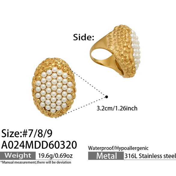 Wholesale Women's Light Luxury Geometric Stainless Steel Electroplated Index Finger Ring Set