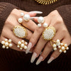 Wholesale Women's Light Luxury Geometric Stainless Steel Electroplated Index Finger Ring Set