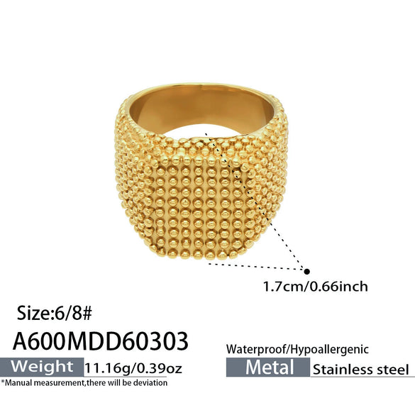 Wholesale Women's Light Luxury Geometric Stainless Steel Electroplated Index Finger Ring
