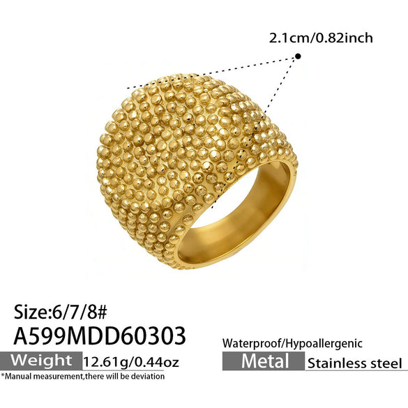 Wholesale Women's Light Luxury Geometric Stainless Steel Electroplated Index Finger Ring