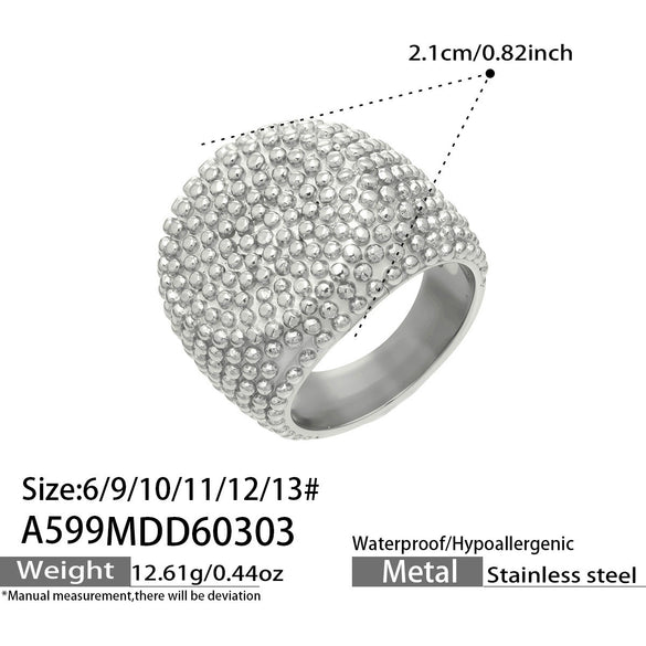 Wholesale Women's Light Luxury Geometric Stainless Steel Electroplated Index Finger Ring