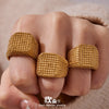 Wholesale Women's Light Luxury Geometric Stainless Steel Electroplated Index Finger Ring