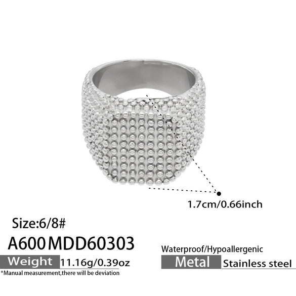 Wholesale Women's Light Luxury Geometric Stainless Steel Electroplated Index Finger Ring