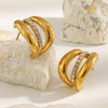 Wholesale Women's Light Luxury Geometric Stainless Steel Electroplated 18K Gold Earrings