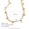 Wholesale Women's Light Luxury Geometric Stainless Steel Electroplated 18K Gold Imitation Pearl Ball Double Chain Necklace