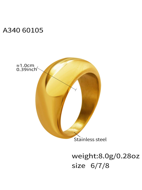Wholesale Women's Light Luxury Geometric Stainless Steel Electroplated 18K Gold Ring