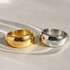 Wholesale Women's Light Luxury Geometric Stainless Steel Electroplated 18K Gold Ring