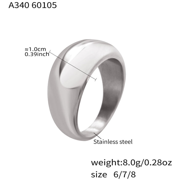 Wholesale Women's Light Luxury Geometric Stainless Steel Electroplated 18K Gold Ring