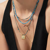 Wholesale Women's Light Luxury Geometric Stainless Steel Electroplated Layered Necklaces With Evil Eye Pendants