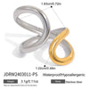Wholesale Women's Light Luxury Geometric Stainless Steel Electroplated Lines Adjustable Open Ring Accessories