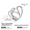 Wholesale Women's Light Luxury Geometric Stainless Steel Electroplated Lines Adjustable Open Ring Accessories