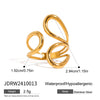Wholesale Women's Light Luxury Geometric Stainless Steel Electroplated Lines Adjustable Open Ring Accessories