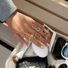 Wholesale Women's Light Luxury Geometric Stainless Steel Electroplated Lines Adjustable Open Ring Accessories