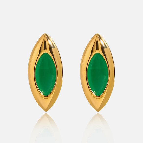 Wholesale Women's Light Luxury Geometric Stainless Steel Electroplated Marquise Earrings