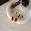 Wholesale Women's Light Luxury Geometric Stainless Steel Electroplated Marquise Earrings
