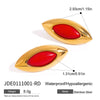 Wholesale Women's Light Luxury Geometric Stainless Steel Electroplated Marquise Earrings