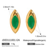 Wholesale Women's Light Luxury Geometric Stainless Steel Electroplated Marquise Earrings