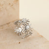 Wholesale Women's Light Luxury Geometric Stainless Steel Electroplated Multilayer Open Ring