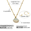 Wholesale Women's Light Luxury Geometric Stainless Steel Electroplated Oildrip Shell Pendant Necklace With Resin Beads And Tassels Layered Clavicle Chain Set