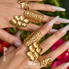 Wholesale Women's Light Luxury Geometric Stainless Steel Electroplated Open Index Finger Ring Set