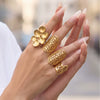 Wholesale Women's Light Luxury Geometric Stainless Steel Electroplated Open Index Finger Ring Set