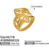 Wholesale Women's Light Luxury Geometric Stainless Steel Electroplated Open Index Finger Ring Set