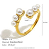 Wholesale Women's Light Luxury Geometric Stainless Steel Electroplated Open Ring Hand Jewelry