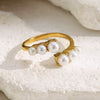 Wholesale Women's Light Luxury Geometric Stainless Steel Electroplated Open Ring Hand Jewelry