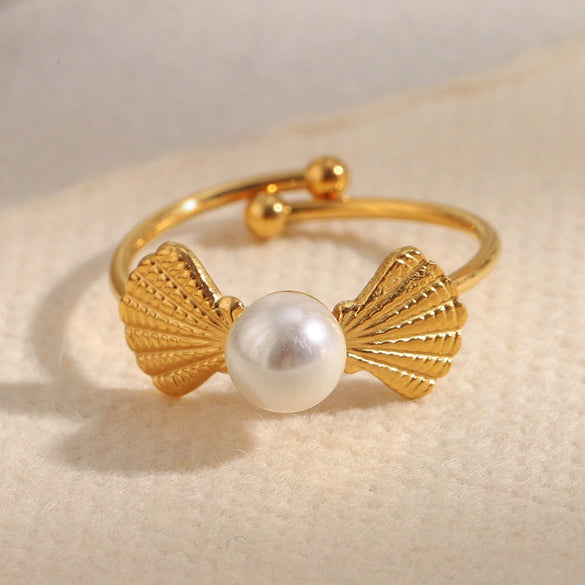 Wholesale Women's Light Luxury Geometric Stainless Steel Electroplated Open Ring Jewelry