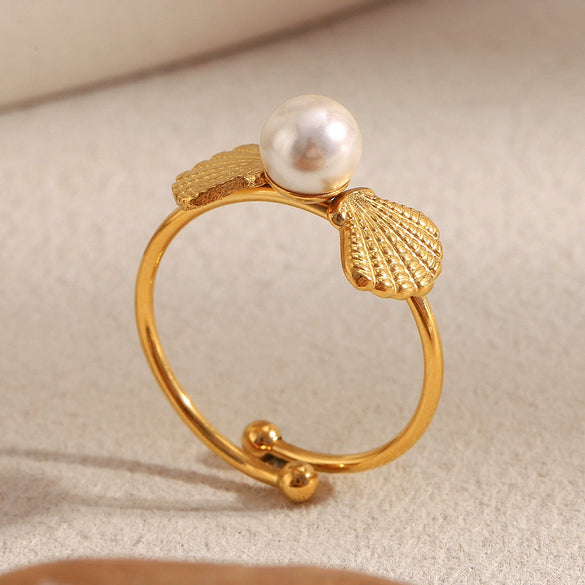 Wholesale Women's Light Luxury Geometric Stainless Steel Electroplated Open Ring Jewelry