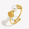 Wholesale Women's Light Luxury Geometric Stainless Steel Electroplated Open Ring Jewelry