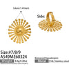 Wholesale Women's Light Luxury Geometric Stainless Steel Electroplated Open Ring Set